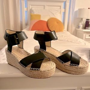 Black Espadrille Wedges by Sole Society